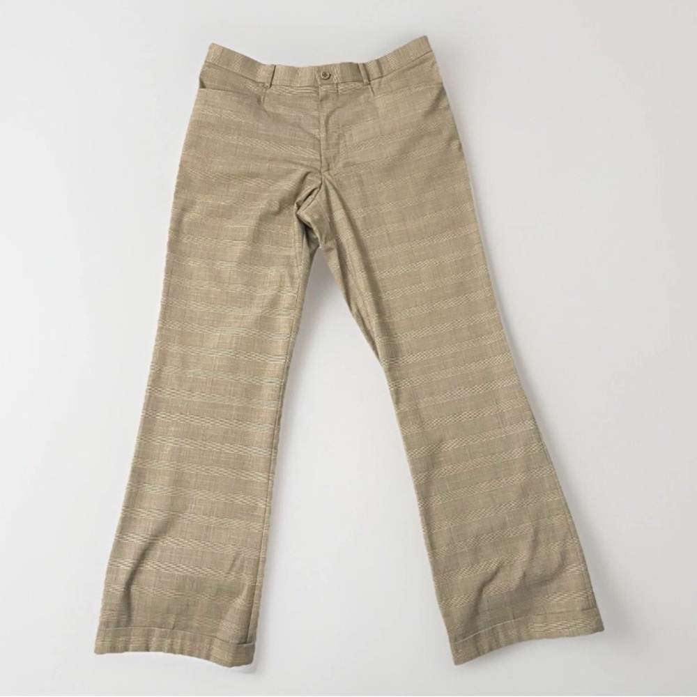 BOSCO UOMO Tan Houndstooth Men’s Pants Sz 32 Lightweight Summer Designer‎ Preppy